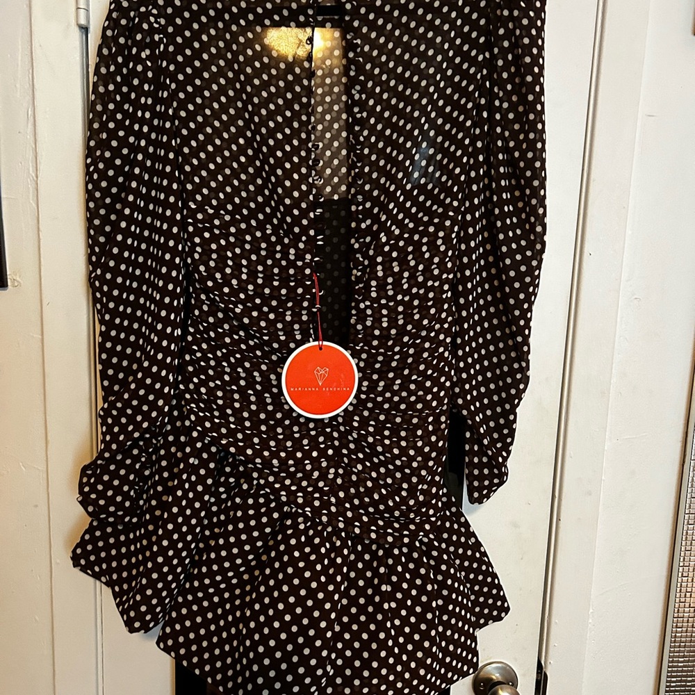 MARIANNA SENCHINA Mignolia Dress Brown & White